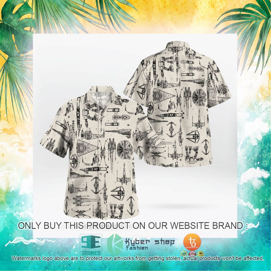 NEW Space Ship Pattern White Hawaii Shirt, Shorts 20 space ship pattern white hawaiian shirt shorts 20 26094