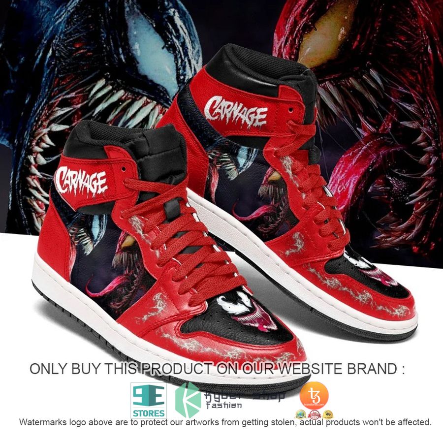 spider man carnage venom halloween red air jordan high top shoes 2 55824