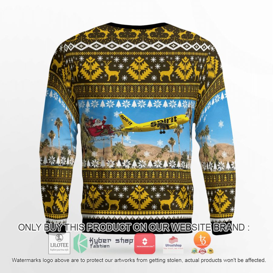 HOT Spirit Airlines Airbus A319 With Santa Over Palm Springs Christmas Sweater 11 spirit airlines airbus a319 with santa over palm springs christmas 3d sweater 11 54644
