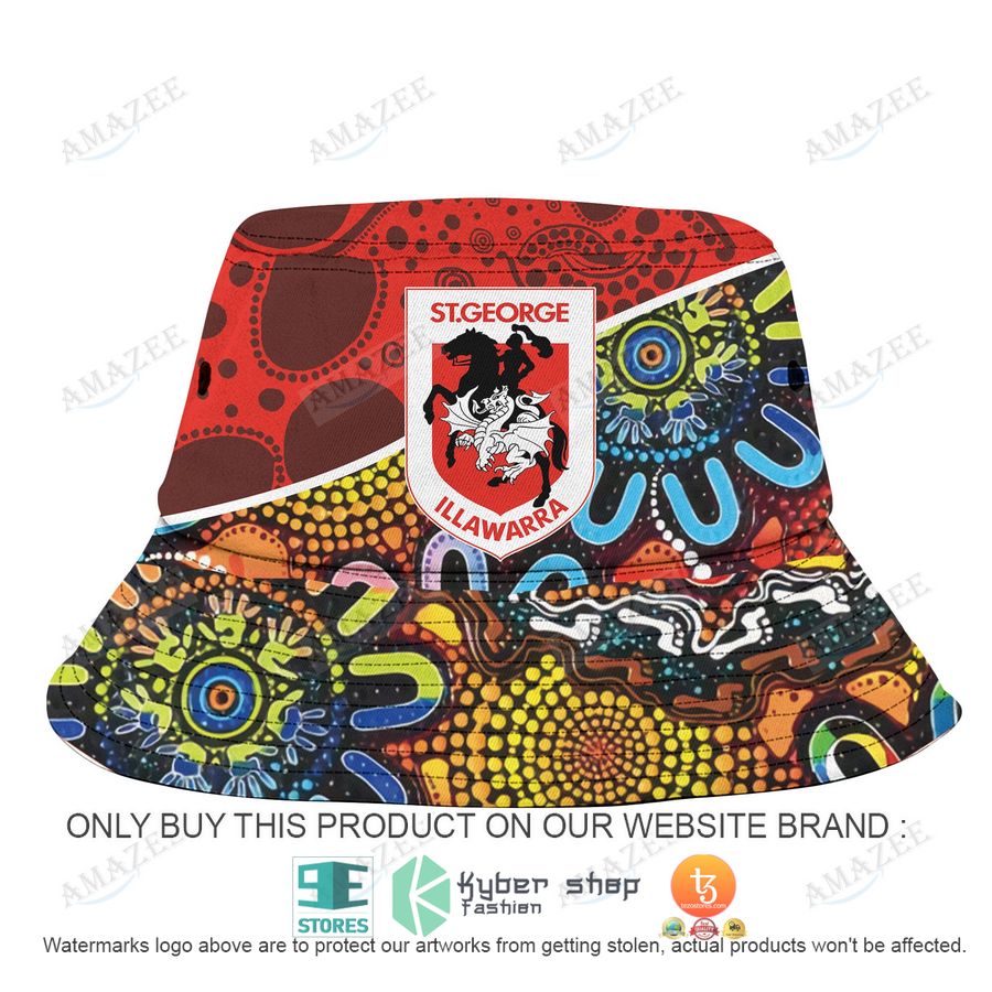st george illawarra dragons aboriginal patterns bucket hat 1 74936