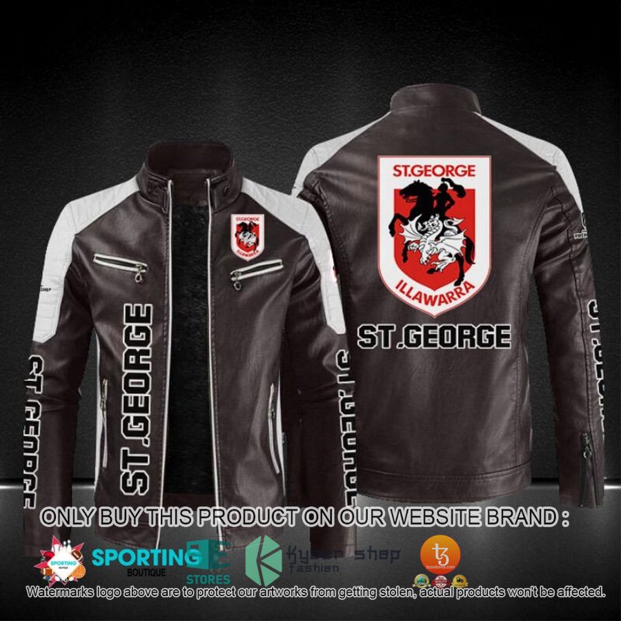 NEW St. George Illawarra Dragons NRL Block Leather Jacket 4 st george illawarra dragons block leather jacket 4 51767