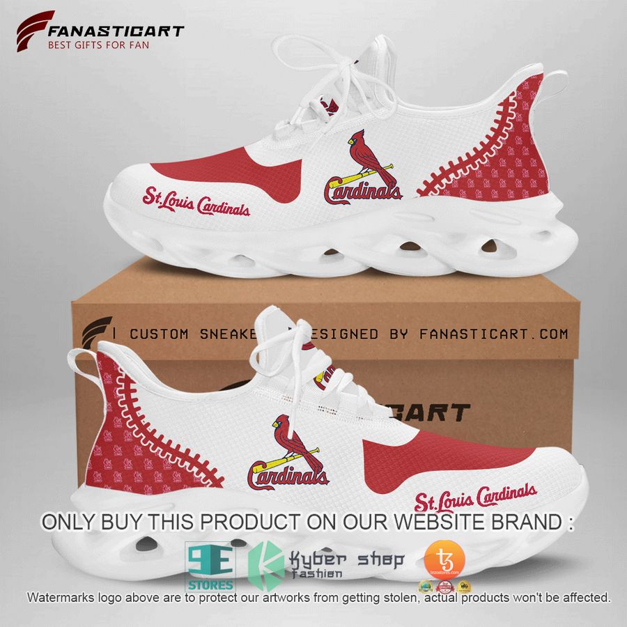 HOT St Louis Cardinal 2022 White Red Clunky Max Soul Sneaker 3 st louis cardinal 2022 white red clunky max soul shoes 3 89759