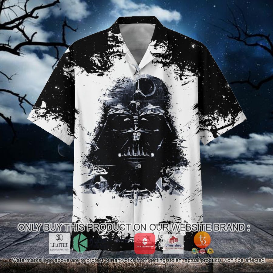 star war darth vader black white hawaiian shirt 1 37863