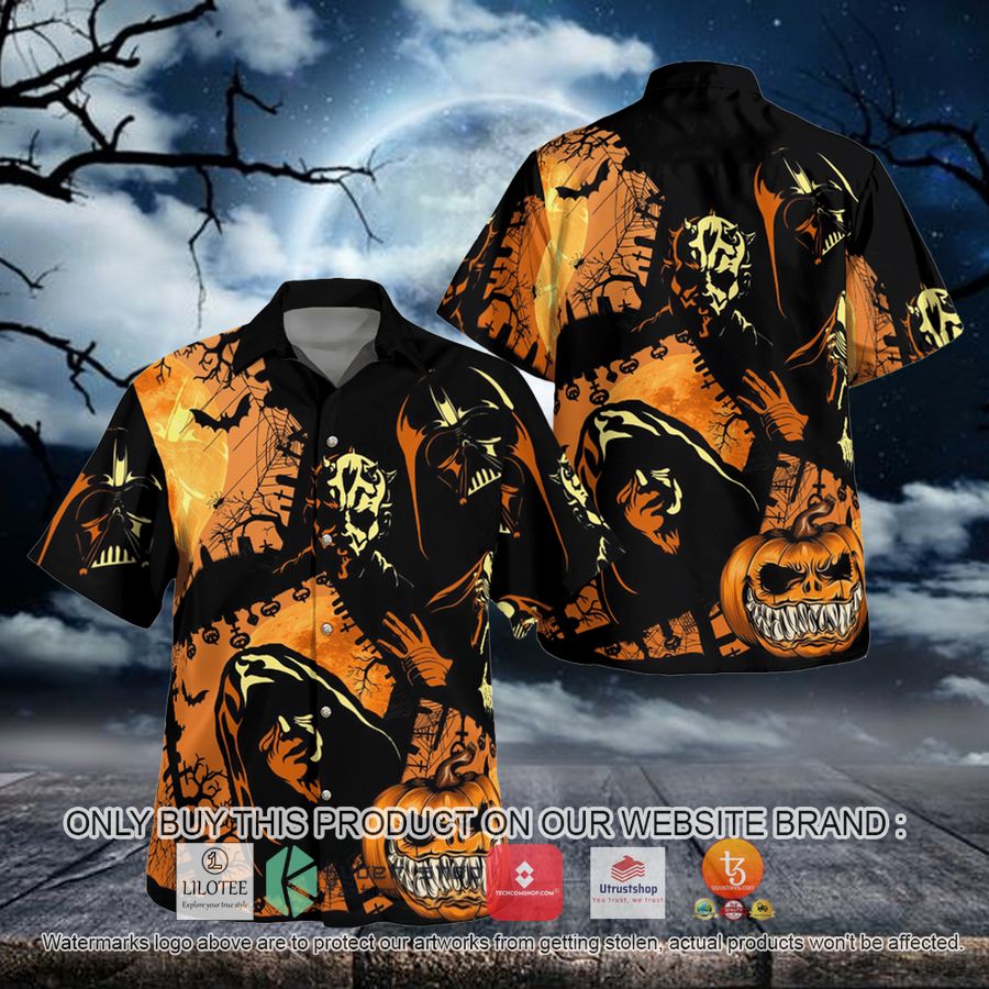 star war darth vader horror pumpkin halloween hawaiian shirt 1 28109