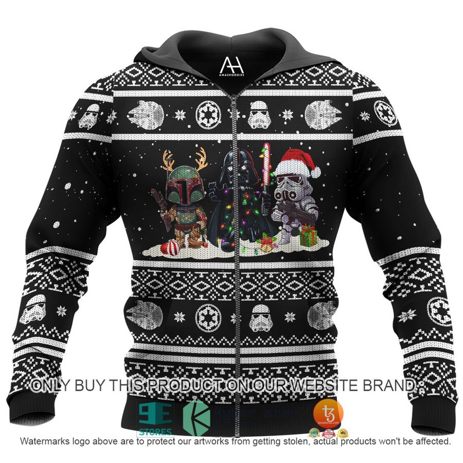 HOT Star Wars Darth Vader Boba Fett Stormtrooper Cartoon Christmas Shirt, Hoodie 4 star wars darth vader boba fett stormtrooper cartoon christmas all over printed shirt hoodie 4 40735
