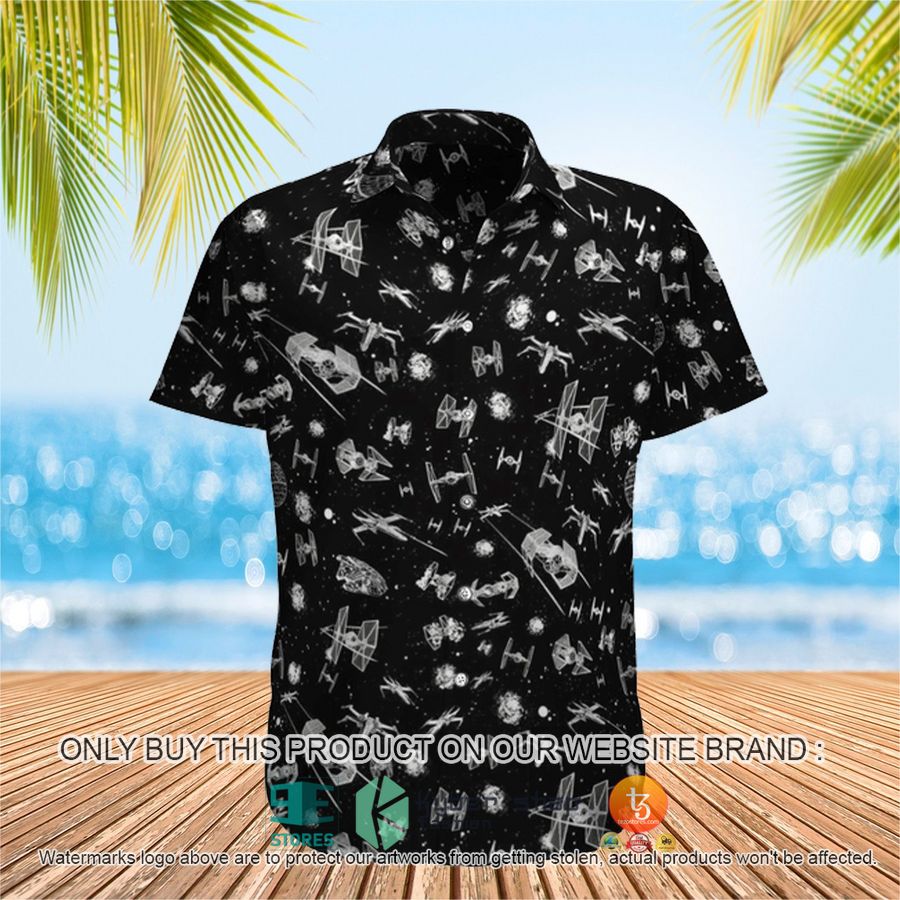 star wars pattren black hawaiian shirt 1 3946