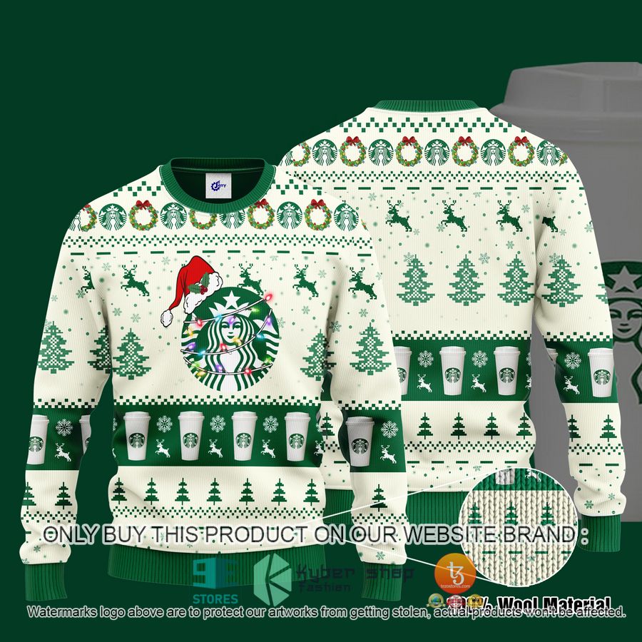 starbucks santa hat christmas ugly christmas sweater 1 81062