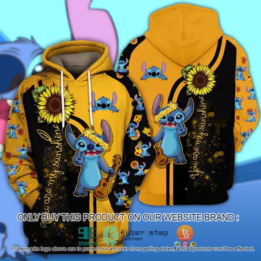 stitch sunflowers you are my sunshine 3d hoodie 1 29679