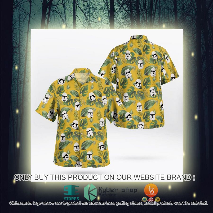 stormtrooper face tropical leaves hawaiian shirt shorts 8 322