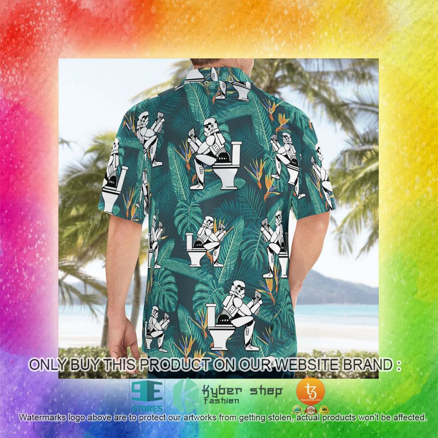stormtrooper toilet tropical leaves hawaiian shirt shorts 15 87029