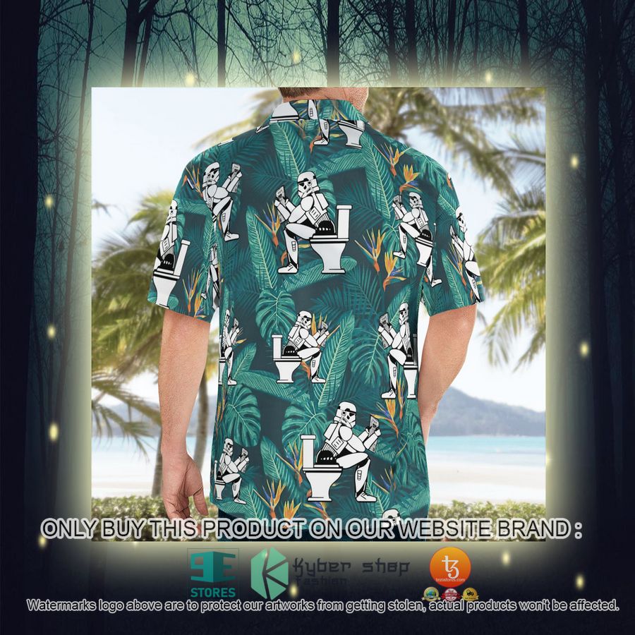 stormtrooper toilet tropical leaves hawaiian shirt shorts 9 43284
