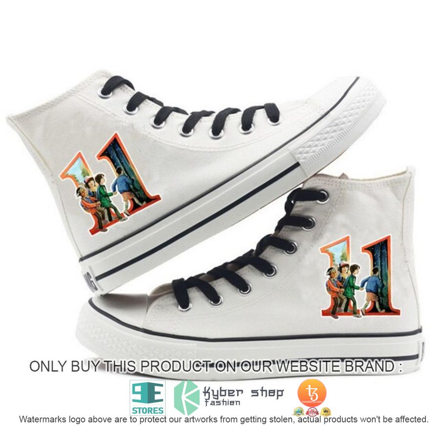 stranger things 11 eleven white canvas high top shoes 1 58976