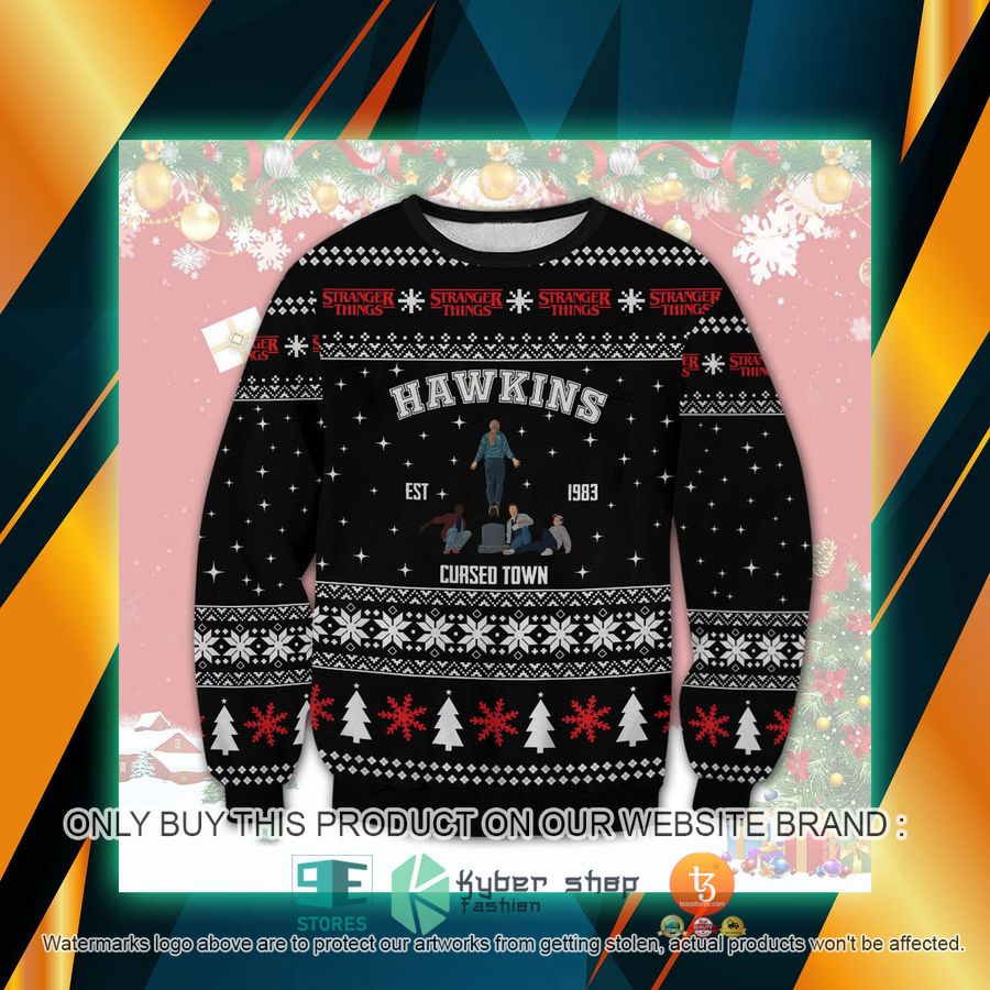 stranger things hawkins ugly sweater 1 991