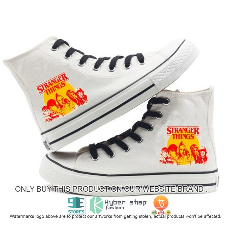 stranger things white canvas high top shoes 1 98969