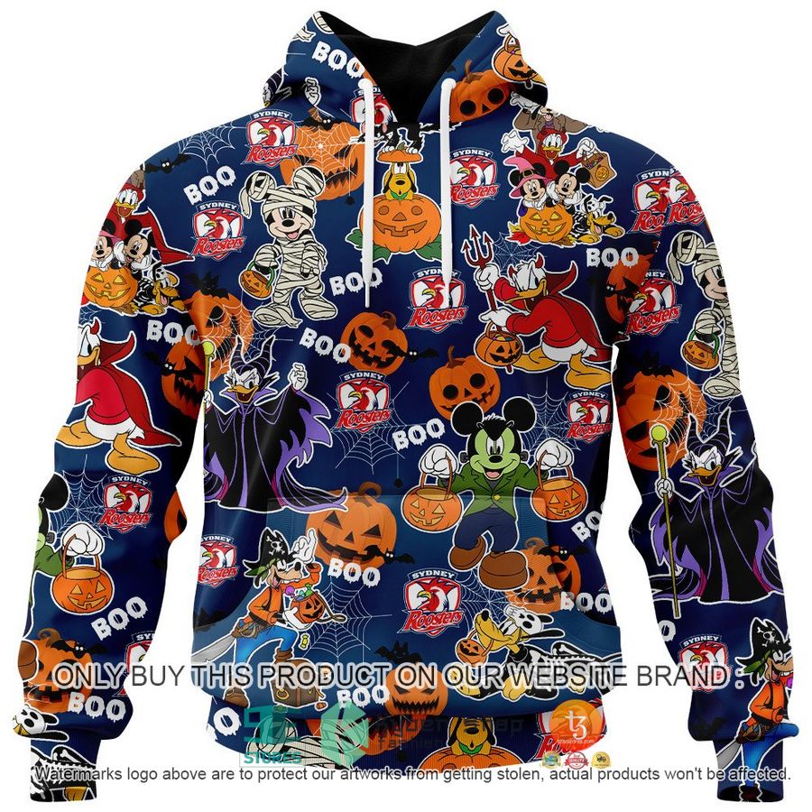 NEW Sydney Roosters Mickey Friends Halloween Hoodie, Shirt 2 sydney roosters mickey friends halloween shirt hoodie 2 27561