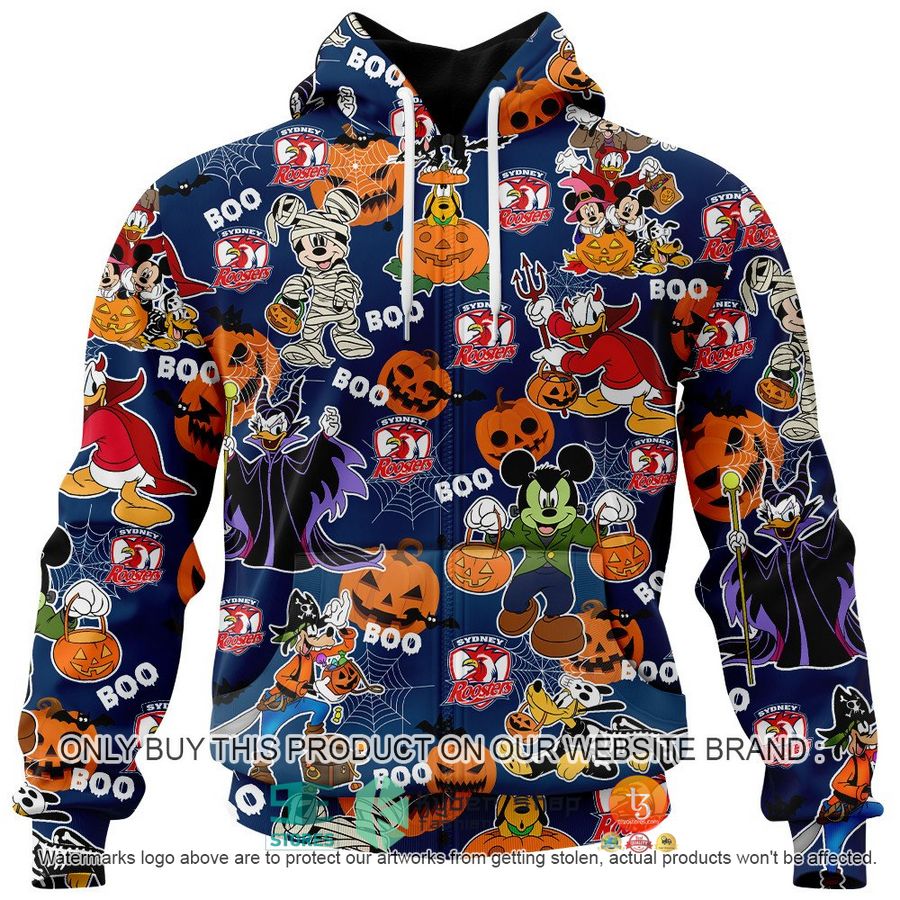 NEW Sydney Roosters Mickey Friends Halloween Hoodie, Shirt 4 sydney roosters mickey friends halloween shirt hoodie 4 21383