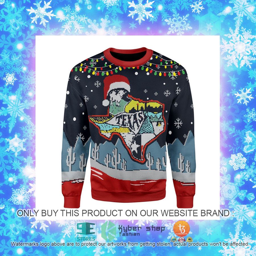 NEW Texas Map Christmas Sweatshirt, Sweater 4 texas map christmas ugly sweater 4 37764