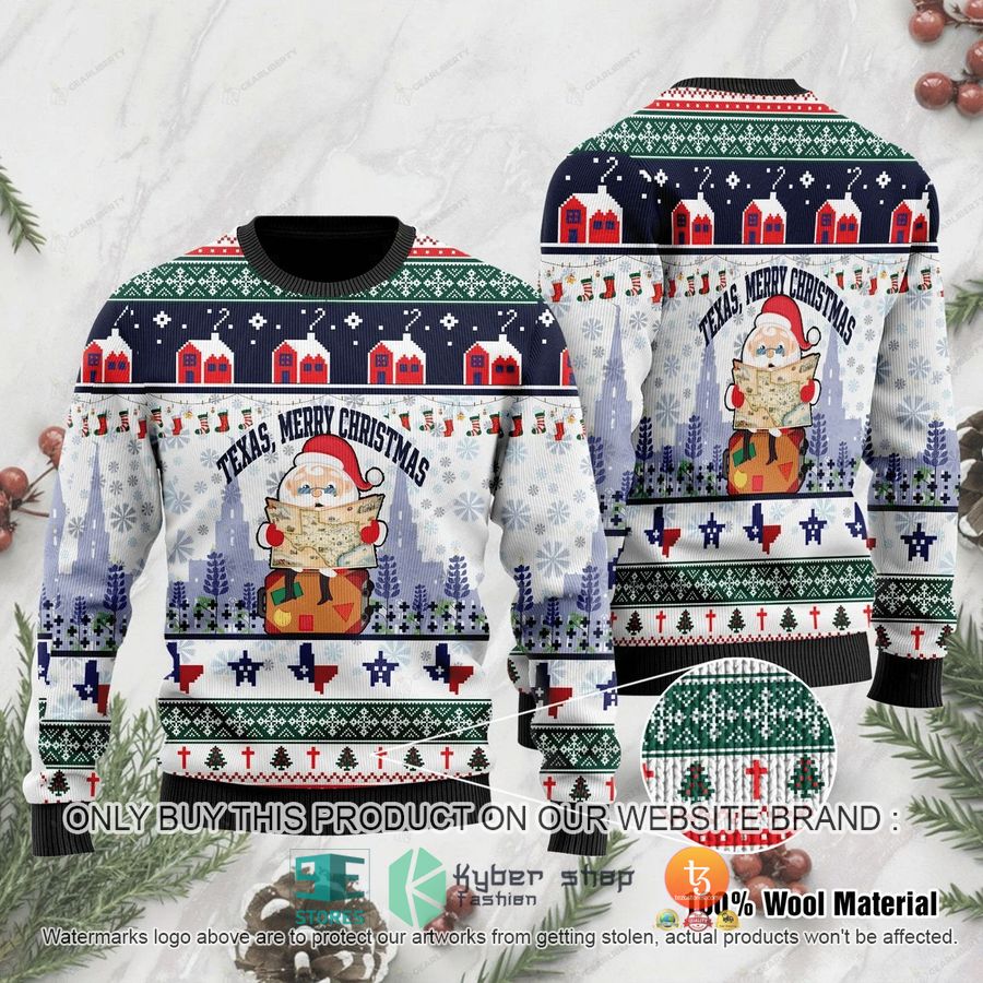 texas merry christmas jesus santa claus ugly christmas sweater 1 35292