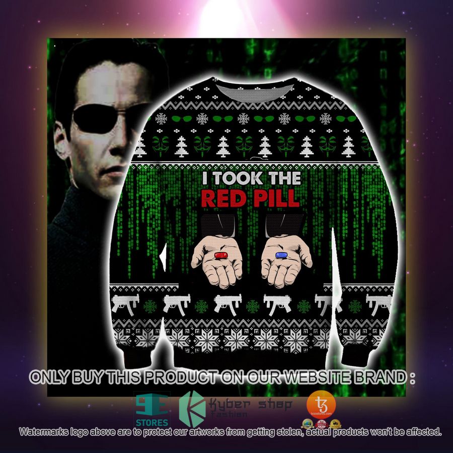 HOT The Maxtrix I took the red pill Ugly Sweater 2 the maxtrix i took the red pill ugly sweater 2 83720