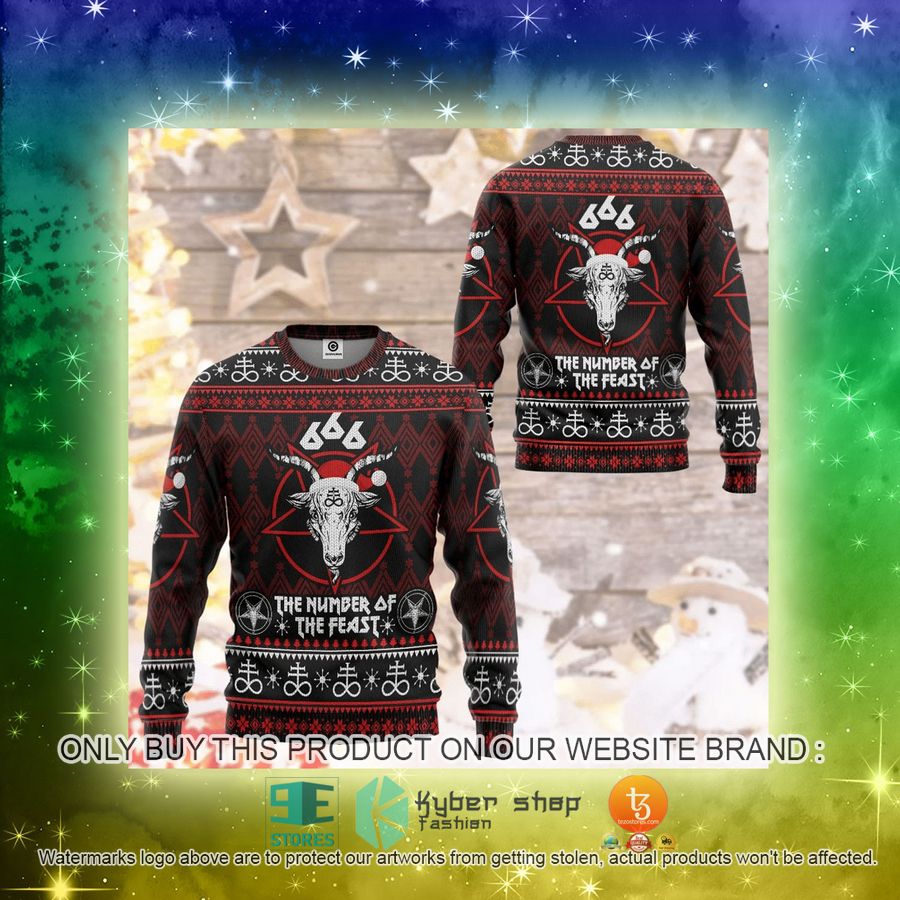 NEW The Number Of The Feast Christmas Sweatshirt, Sweater 3 the number of the feast christmas ugly sweater 3 13880