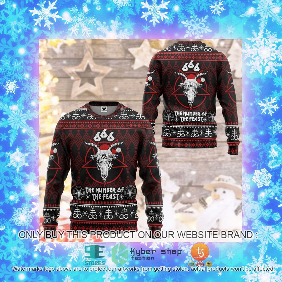 NEW The Number Of The Feast Christmas Sweatshirt, Sweater 4 the number of the feast christmas ugly sweater 4 95708