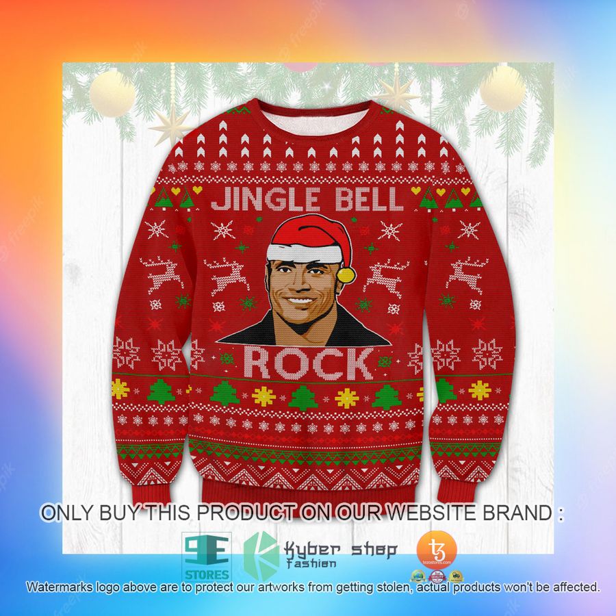 HOT The Rock Jingle Bell Rock Ugly Sweater 3 the rock jingle bell rock ugly sweater 3 5066