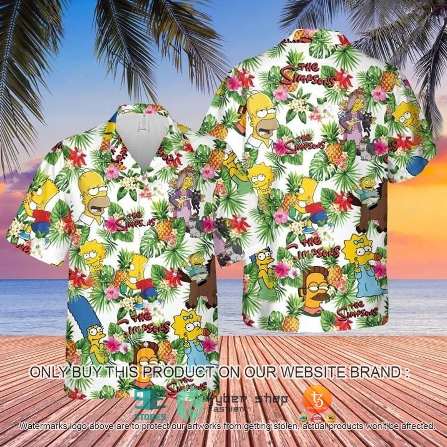 NEW The Simpsons Family pineapple Hawaii Shirt 2 the simpsons family pineapple hawaiian shirt 1 88219
