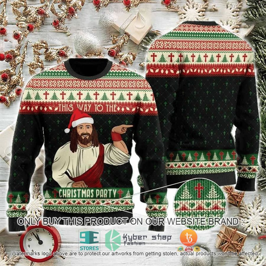 NEW This Way To The Christmas Party Christmas Sweatshirt, Sweater 8 this way to the christmas party christmas ugly sweater 1 42948