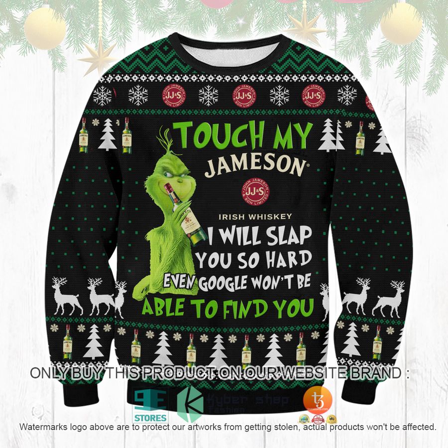 touch my jameson i will slap you so hard ugly sweater 1 4219