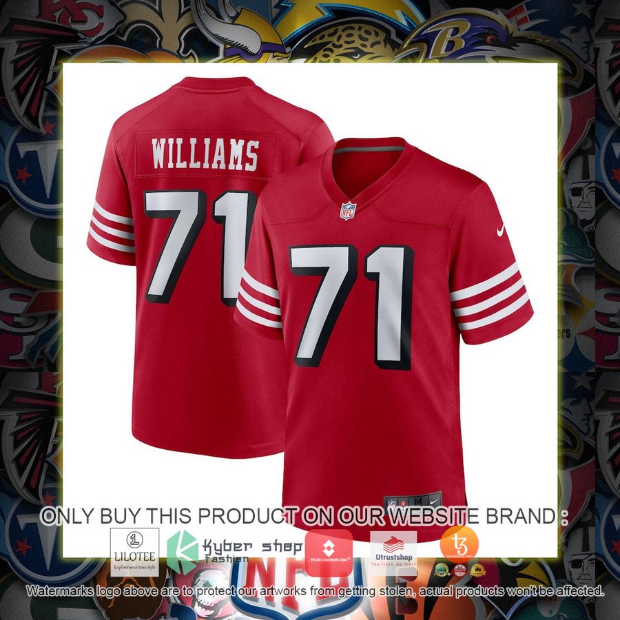 HOT Trent Williams San Francisco 49ers Nike Alternate Scarlet Football Jersey Shirt 7 trent williams san francisco 49ers nike alternate scarlet football jersey 1 74768