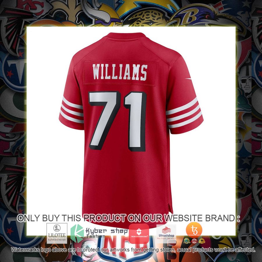 HOT Trent Williams San Francisco 49ers Nike Alternate Scarlet Football Jersey Shirt 3 trent williams san francisco 49ers nike alternate scarlet football jersey 3 20847