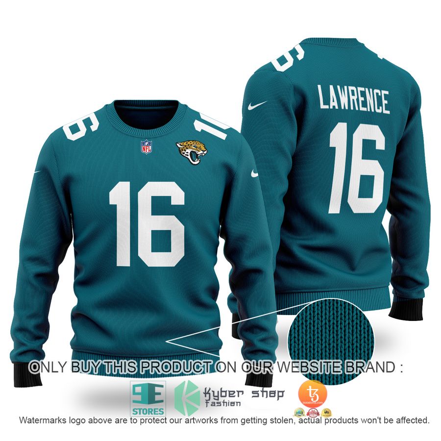 trevor lawrence 16 jacksonville jaguars sweater 1 96218