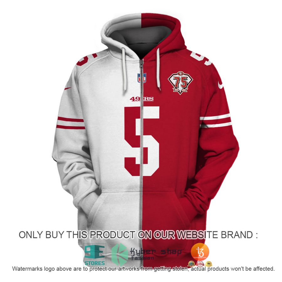 trey lance 5 san francisco 49ers white red shirt hoodie 3 47827