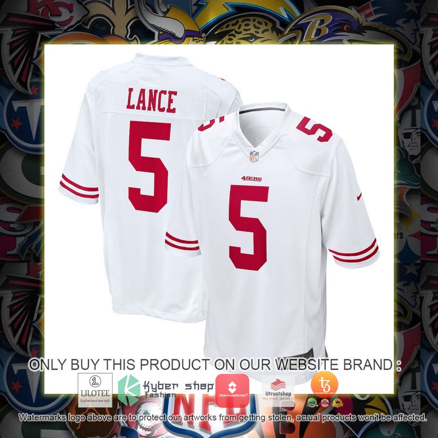 trey lance san francisco 49ers nike white football jersey 1 68130