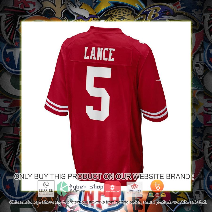 HOT Trey Lance San Francisco 49ers Nike Youth Scarlet Football Jersey Shirt 3 trey lance san francisco 49ers nike youth scarlet football jersey 3 13410