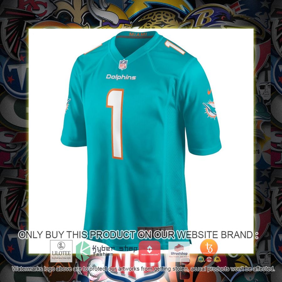 HOT Tua Tagovailoa Miami Dolphins Nike Aqua Football Jersey Shirt 2 tua tagovailoa miami dolphins nike aqua football jersey 2 1003