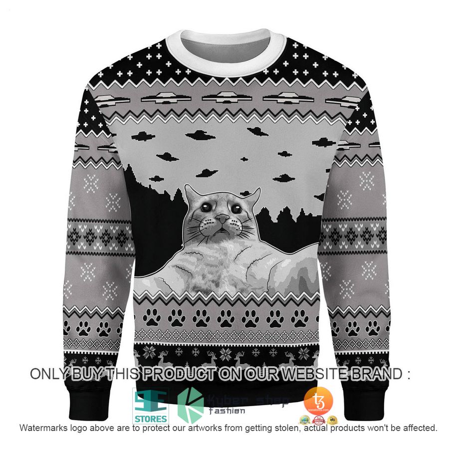 HOT UFO Cat Hoodie Funny Cat Selfi Ugly Christmas Sweater 3 ufo cat hoodie funny cat selfi ugly christmas sweater 3 99179