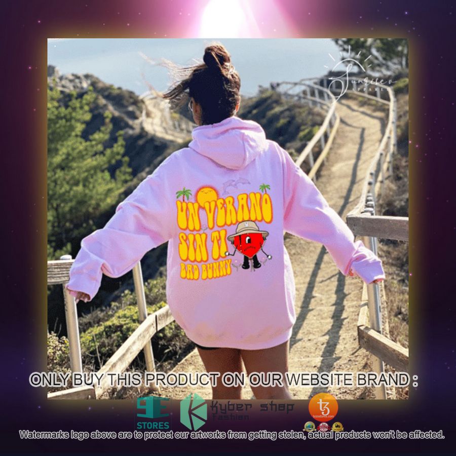 NEW Un Verano Sin Ti Bad Bunny Retro pink Hoodie 2 un verano sin ti bad bunny retro pink 3d hoodie 2 60002