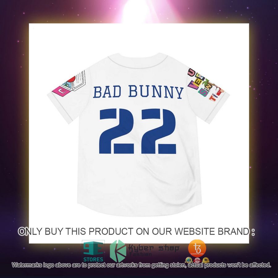 NEW Un Verano sin ti white Baseball Shirt 4 un verano sin ti white baseball jersey 4 5047
