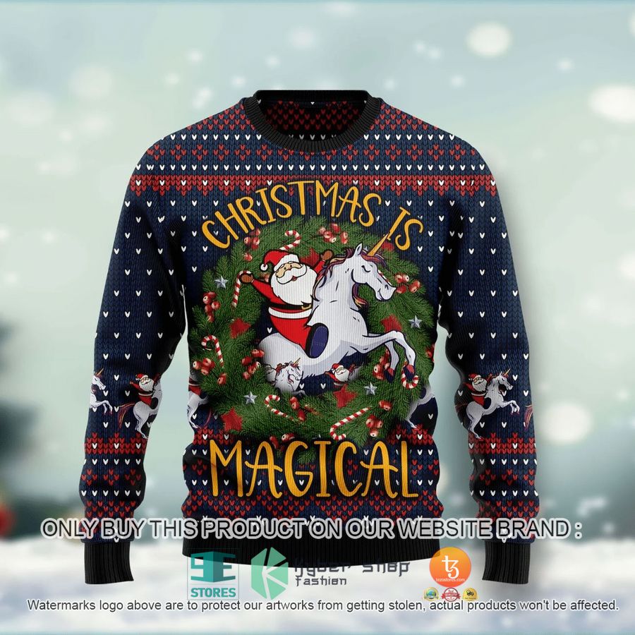 HOT Unicorn Christmas Is Magical Ugly Christmas Sweater 16 unicorn christmas is magical ugly christmas sweater 1 5609