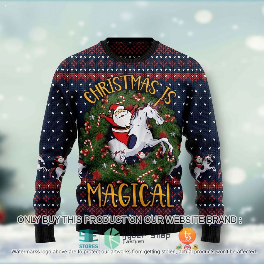 HOT Unicorn Christmas Is Magical Ugly Christmas Sweater 3 unicorn christmas is magical ugly christmas sweater 3 59329
