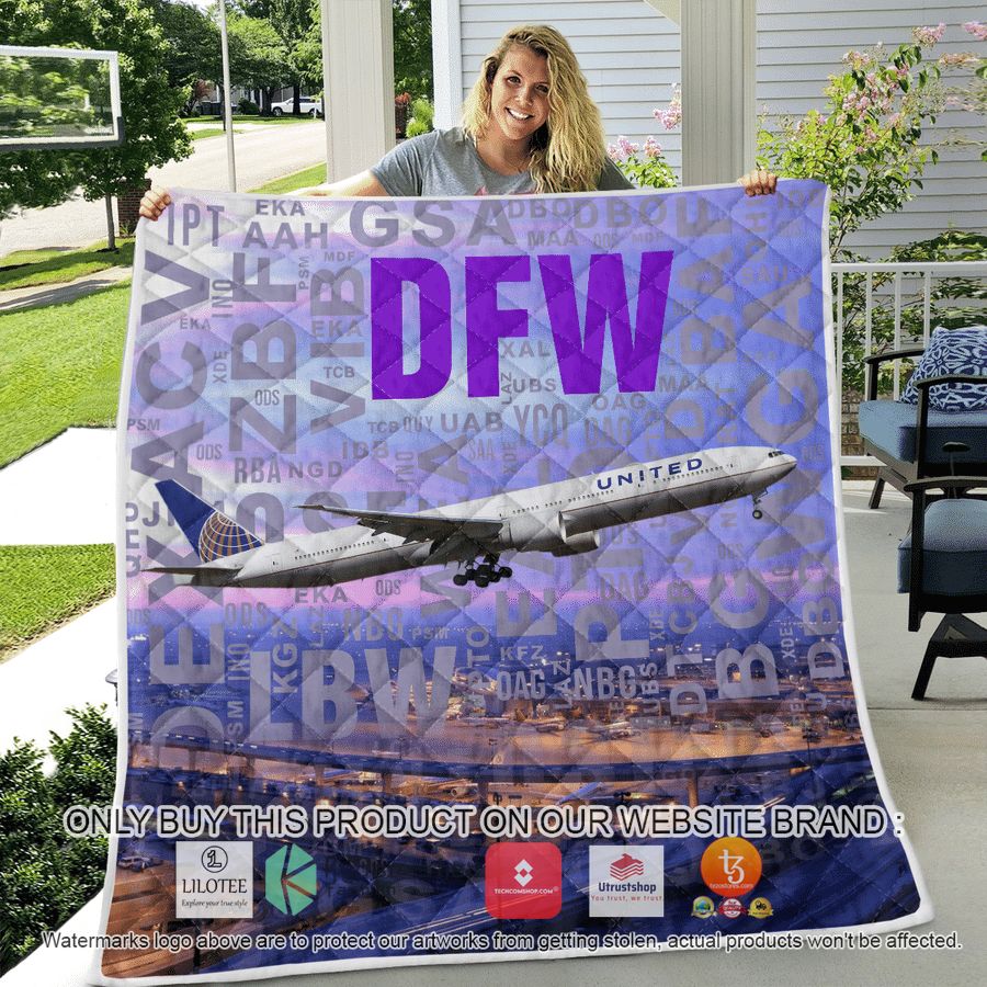 HOT United Airlines Boeing 777-322ER With Airport Codes At Dallas- Fort Worth International Airport Quilt 4 united airlines boeing 777 322er with airport codes at dallas fort worth international airport quilt blanket 4 96296