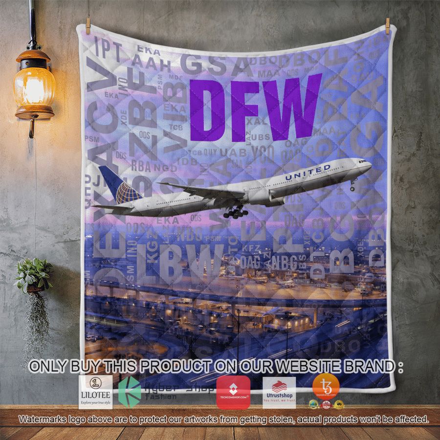 HOT United Airlines Boeing 777-322ER With Airport Codes At Dallas- Fort Worth International Airport Quilt 5 united airlines boeing 777 322er with airport codes at dallas fort worth international airport quilt blanket 5 75600
