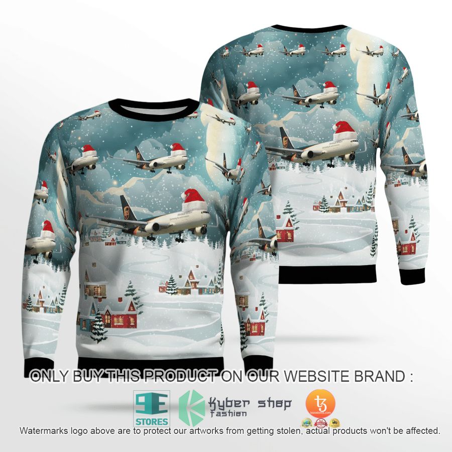 NEW UPS Boeing 767-300F ER Christmas Sweatshirt 1 ups boeing 767 300f er christmas sweater sweatshirt 1 66458
