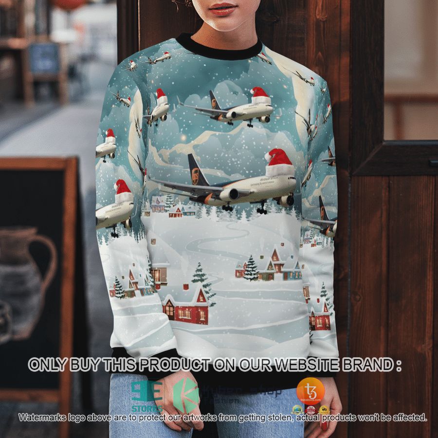 NEW UPS Boeing 767-300F ER Christmas Sweatshirt 10 ups boeing 767 300f er christmas sweater sweatshirt 10 81974