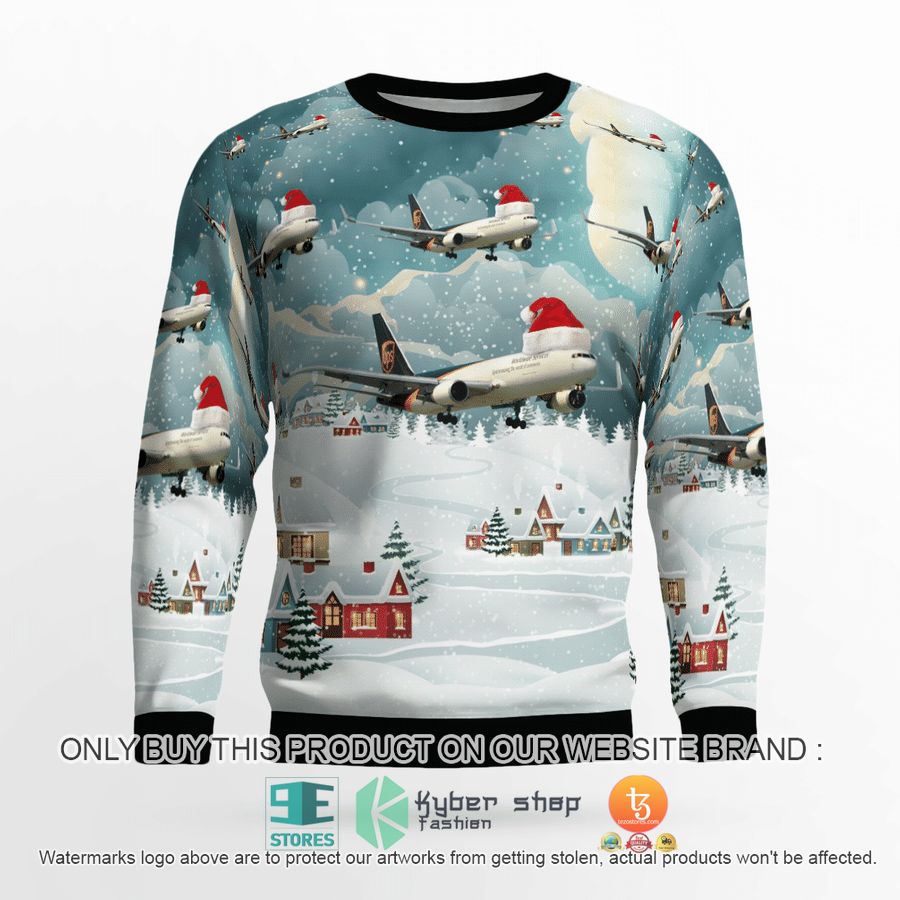 NEW UPS Boeing 767-300F ER Christmas Sweatshirt 3 ups boeing 767 300f er christmas sweater sweatshirt 3 73242