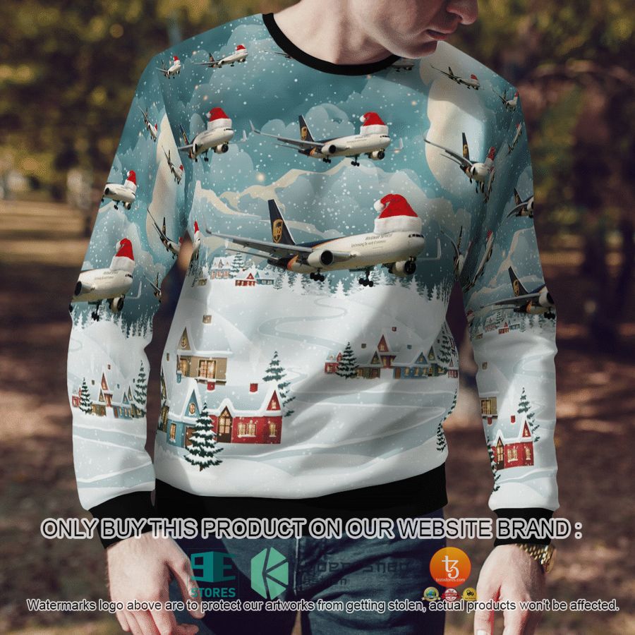 NEW UPS Boeing 767-300F ER Christmas Sweatshirt 8 ups boeing 767 300f er christmas sweater sweatshirt 8 57517