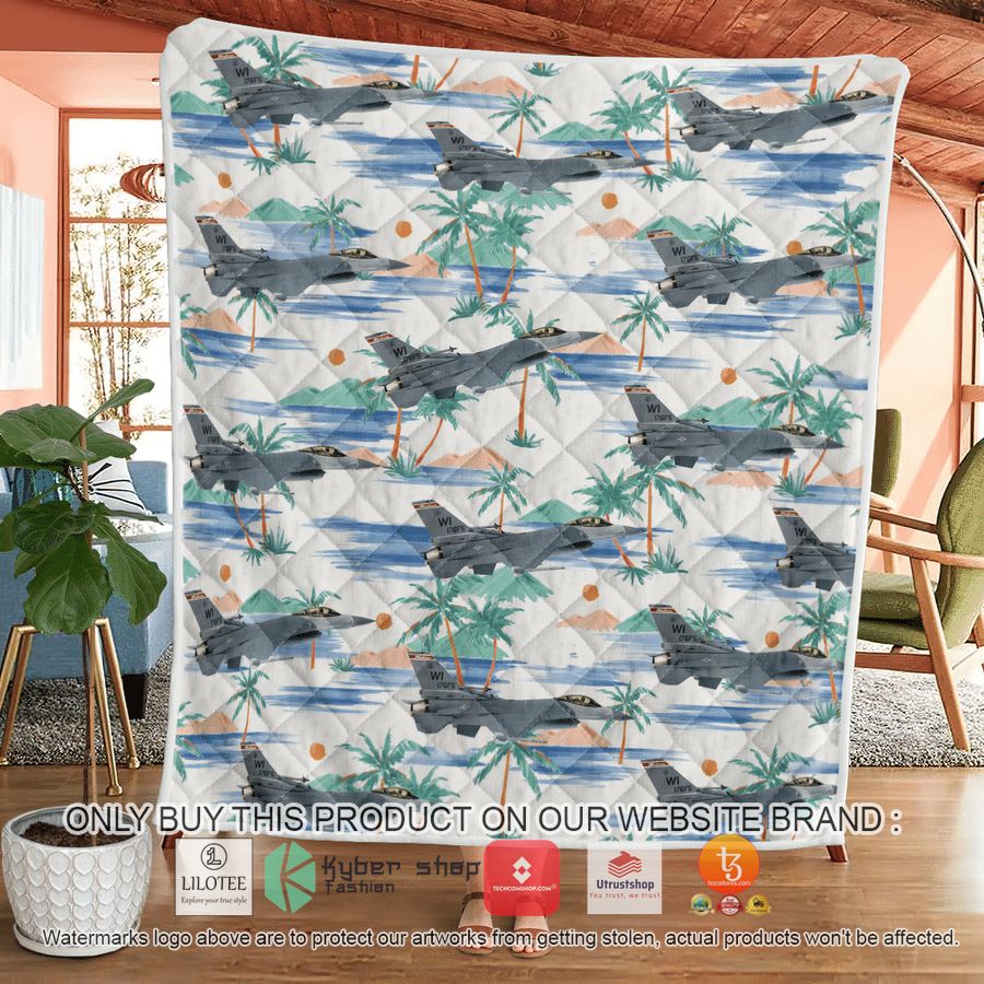 HOT US Air Force Wisconsin Air National Guard 115th Fighter Wing F-16 Fighting Falcon Quilt 8 us air force wisconsin air national guard 115th fighter wing f 16 fighting falcon quilt blanket 8 2085
