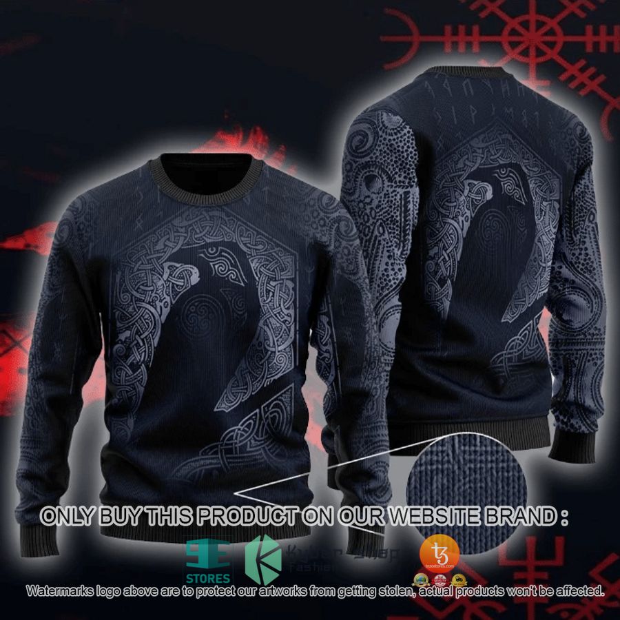 HOT Viking Bird Black Ugly Christmas Sweater 1 viking bird black ugly christmas sweater 1 83396