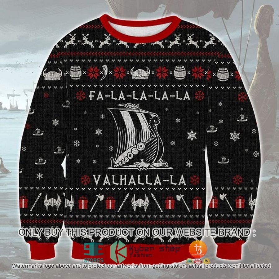 viking fa la la la la valhalla la christmas ugly sweater 1 50552
